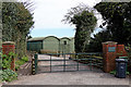 Footpath and farm entrance near Penn Common, Staffordshire