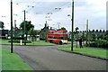 Huddersfield trolleybus 606 departing Bradley Keldregate terminus, 1966