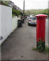 ST3189 : Weed growing at the edge of a pillarbox, Brynglas Road, Newport by Jaggery