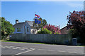 Worts Causeway: flying flags