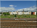 Seabraes Court, Dundee, from the railway