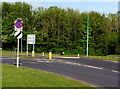 End of the 30 speed limit at the western end of Llantarnam Park Way, Cwmbran