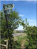 NZ3374 : Public Footpath Sign near Brier Dene Farm, Whitley Bay by Geoff Holland