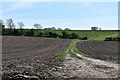 Weybread: Track through two ploughed fields