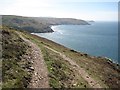 SW4640 : Coast path above Mussel Point by Philip Halling
