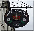 Sign for the Rose and Crown, Little Driffield