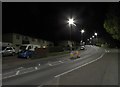 Dalby Road passes Swallowdale Primary School at night