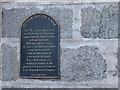 Plaque in Sugarhouse Lane, Aberdeen