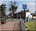 Cycle route direction signs on the north side of Gloucester Road, Cheltenham