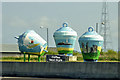 Painted Buoys at the Exit to the Tyne Tunnel