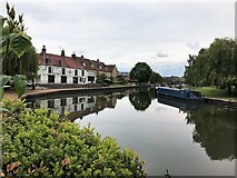 TL5479 : The Cutter Inn and its reflection - Ely by Richard Humphrey