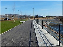 NS3975 : New section of riverside path by Lairich Rig