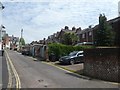 Service road behind properties in Longbrook Street, Exeter