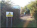 Signal box at railway crossing of path from Cambell Road to River Itchen