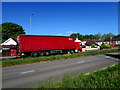 ST3091 : Red articulated lorry, Malpas Road, Newport by Jaggery