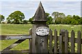 TM2671 : Ashfield Green: Wilby Hall owners plaque on entrance gate by Michael Garlick