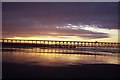NZ5035 : On Hartlepool, North Sands - Steetley Pier at sunset (1994) by Colin Park