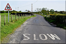 H5669 : Slow markings along Tullyneil Road, Ramackan by Kenneth  Allen