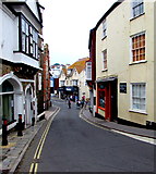 SY3492 : Narrow part of the A3052, Lyme Regis by Jaggery