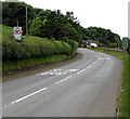 Sheep warning sign on the approach to Ogmore Village