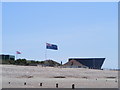 Union Jack and Australian Flag flying from houses in Bracklesham Bay