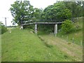 NY8184 : Footbridge over dismantled railway by Russel Wills