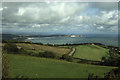 Bonchurch Down and the A3055 with view towards Culver Cliff