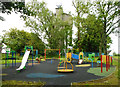 Play area beside the water tower