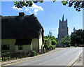 Melbourn: thatch and the church tower