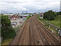 NZ4820 : Railway lines towards Middlesbrough by Nigel Thompson