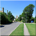 Haslingfield High Street and a view of the church