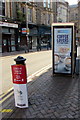 Greggs advert on a Skinner Street phonebox, Newport