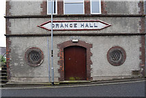 H4085 : Front entrance, Newtownstewart Orange Hall by Kenneth  Allen