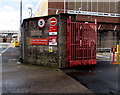 Royal Mail notices on a town centre wall, Cwmbran