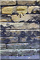 Benchmark on wall on SE side of Longside Lane