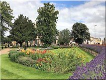 TF4609 : Colourful gardens of St Peter's and St Paul's in Wisbech by Richard Humphrey