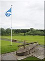 Saltire flies beside the Flodden Sword in Coldstream