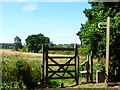 Gate to a footpath on Hunger Hatch Lane, Little Chart