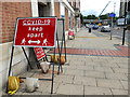 Social distancing sign, Regent Street, Leeds