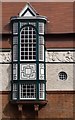 TQ4380 : Beckton : Gallions Hotel : oriel window and frieze by Jim Osley