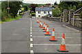 Traffic cones along Castletown Road, Tattraconnaghty