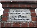 Plaque on the park gates, Maldon (v)