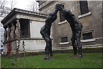 TQ2982 : Sculpture, St Pancras New Church, Euston Road by Robin Sones