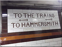 TQ3085 : Tiled signage, Holloway Road Underground Station by Robin Sones
