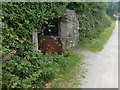 Exposed brickwork on pillbox by Bridgwater & Taunton Canal