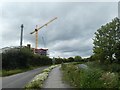 Construction crane by canal near Huntworth