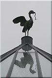 SS6140 : Heron and eel on the Conservatory in the Victorian Garden at Arlington Court by Chris