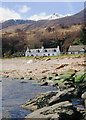 Cottages in Corrie from the harbour