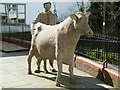 Farmer and  cow, Axminster