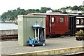 SH5738 : The sanitising unit at Porthmadog station - Covid 2020 by Richard Hoare